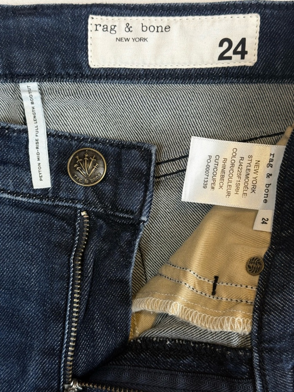 Rag & Bone The Peyton Mid Rise Bootcut Jeans Dark Wash Stretch Denim NWT Size 24 - Picture 6 of 9